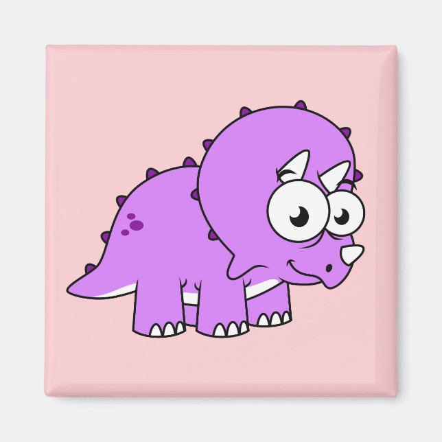 Imán Un Ilustracion Agradable De Un Triceratops. (Frente)