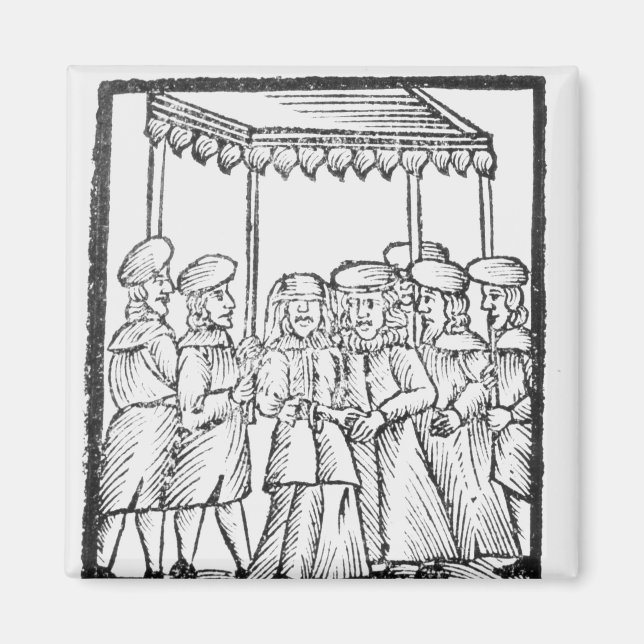 Imán Un ilustracion de un boda judío (Frente)