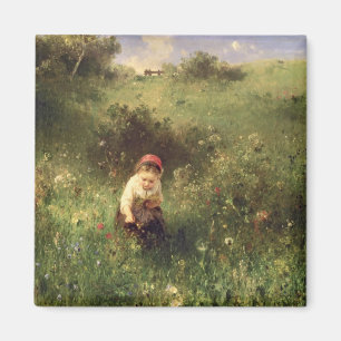 Imán Un joven Chica en un campo