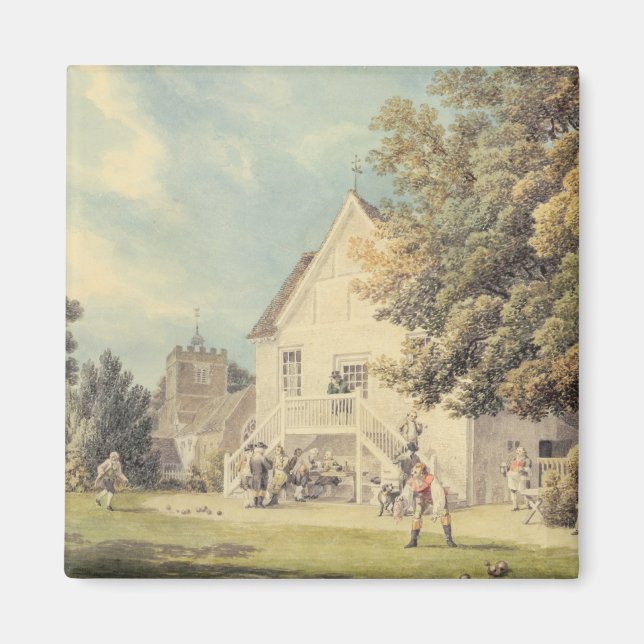 Imán Un juego de bolas en la bolera verde afuera de la  (Frente)