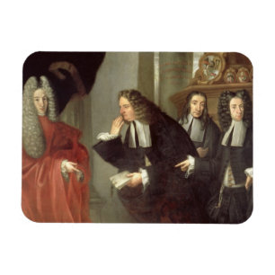 Imán Un juez y tres abogados, escuela veneciana (aceite