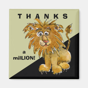 Imán Un León Personalizado Aburrido Gracias Magnet Cuad