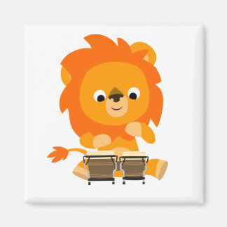 Imán Un León Personalizado Cuidadoso Pagando Bongos Mag