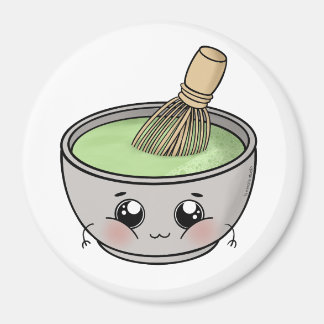 Imán Un lindo tazón de té matcha - Kawaii