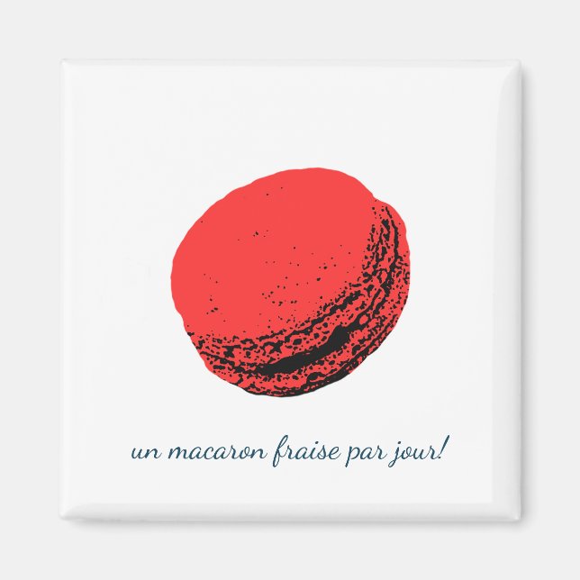 Imán un macaron fraise par jour! (Frente)