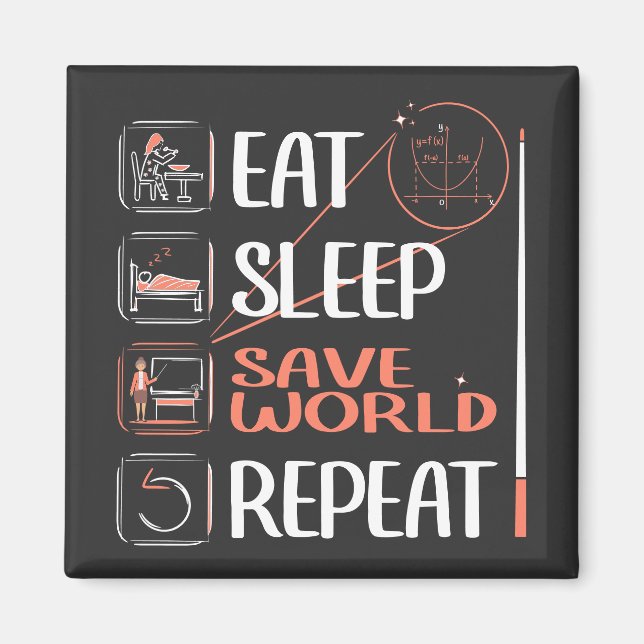 Imán Un maestro de matemáticas salvó al mundo. Gracias  (Frente)