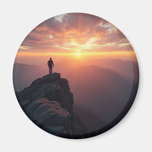 Imán Un majestuoso amanecer visto desde la cima de la m (Frente)