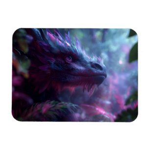 Imán Un majestuoso dragón de fantasía púrpura