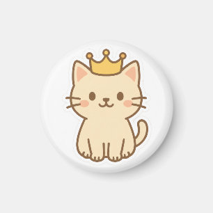 Imán Un majestuoso gato cariñoso con una corona