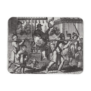 Imán Un mandarín en una silla de sedán, ilustracion de