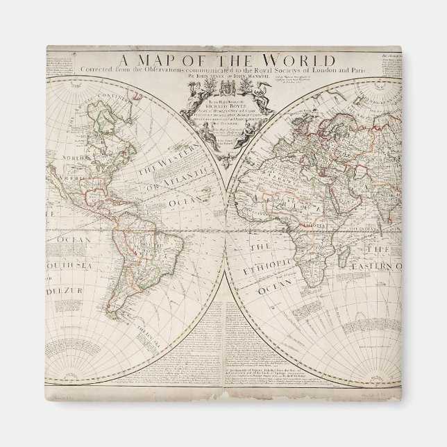Imán Un mapa del mundo (Frente)