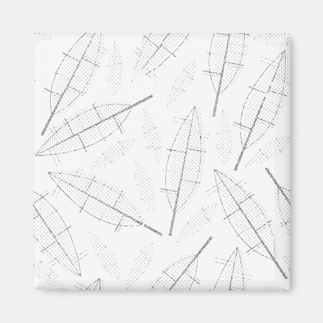 Imán un marco negro con fondo blanco con líneas (Frente)