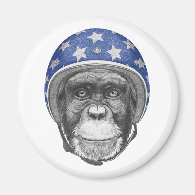 Imán Un motociclista chimpancé (Frente)