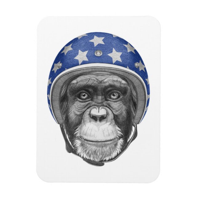 Imán Un motociclista chimpancé (Vertical)