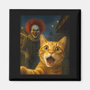 Imán Un Naranja gracioso Tabby Cat Selfie un Payaso esp