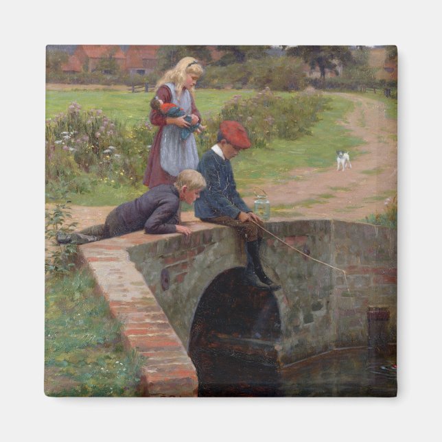 Imán Un Nibble, 1914 (petróleo en el panel) (Frente)