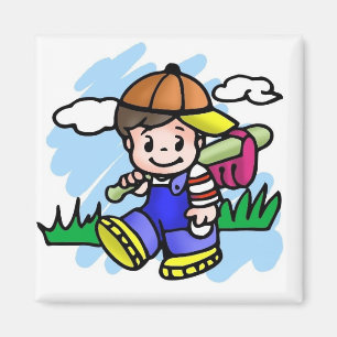 Imán Un niño de béisbol