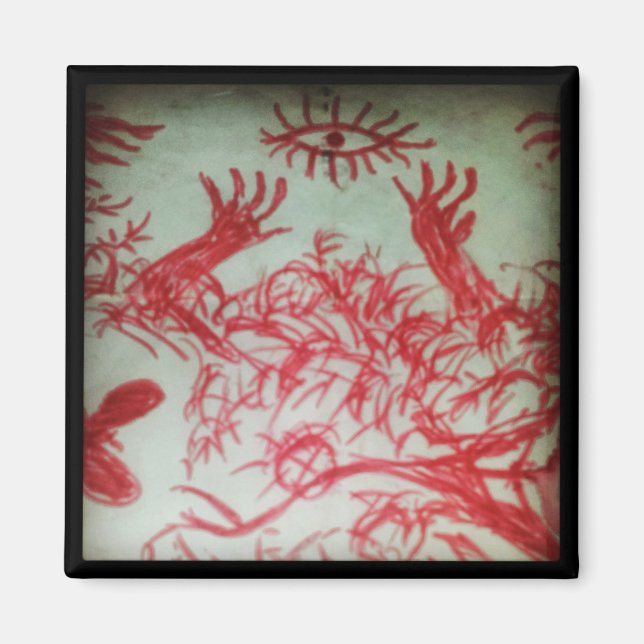 Imán un ojo que crees que dibuja el ojo rojo (Frente)