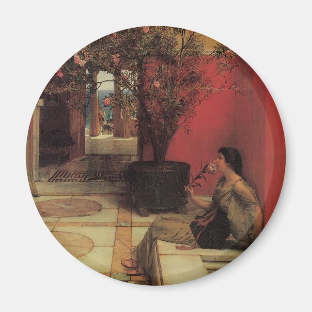 Imán Un óletro de Alma Tadema, flores de época (Frente)