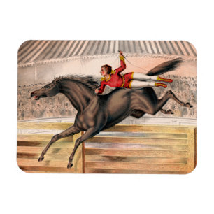 Imán Un Operador De Circo Montando Un Caballo De Bóveda