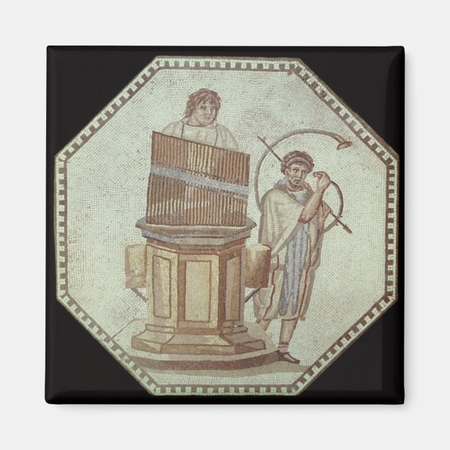 Imán Un organista y un animador de cuernos (Frente)