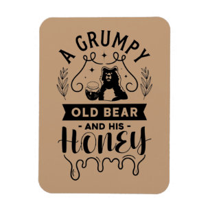 Imán Un Oso Viejo Gruñón Y Su Miel