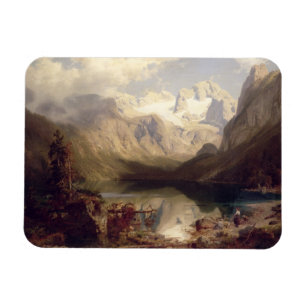 Imán Un paisaje alpino extenso del lago, 1862 (aceite