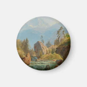 Imán Un paisaje de montaña con Creek - Albert Zimmerman