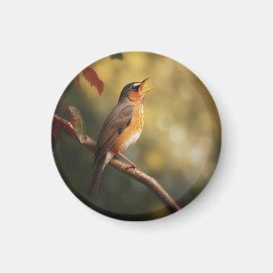 Imán Un pájaro cantando por la mañana