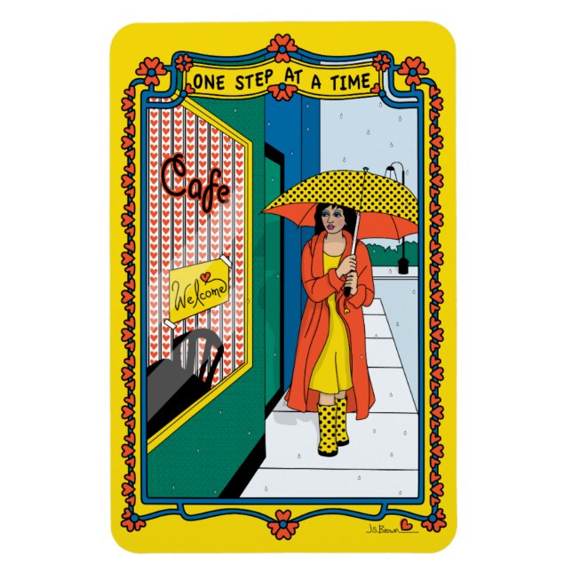 Imán Un paso en un refrigerador Time_B_4x6 (Vertical)