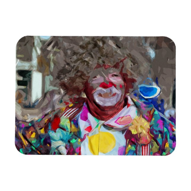 Imán Un payaso de carnaval colorido Resumen Impresionis (Horizontal)