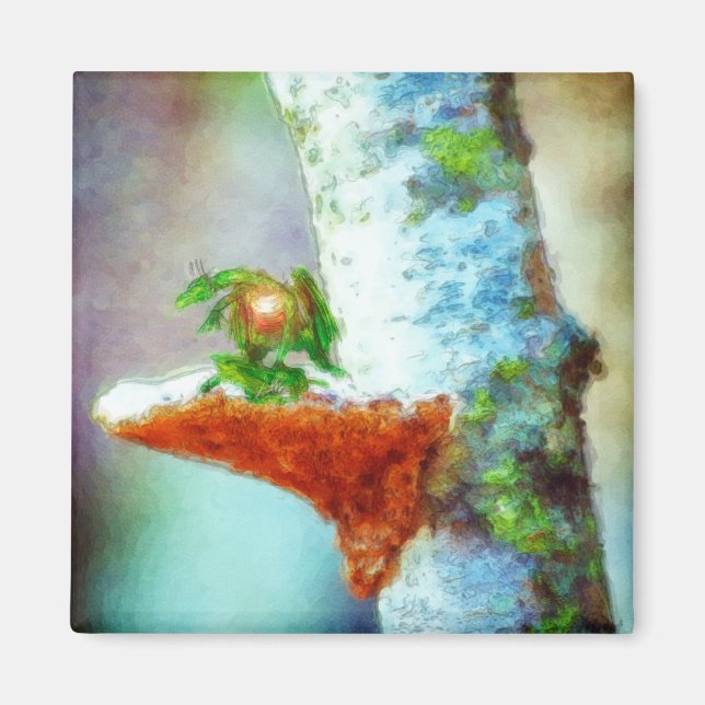 Imán Un pequeño dragón duerme (Frente)