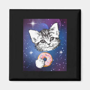 Imán Un Pequeño Gato Se Comía Un Donut En Un Animal Esp