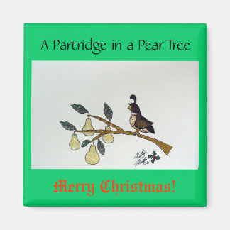 Imán Un perdiz en un árbol de peras.