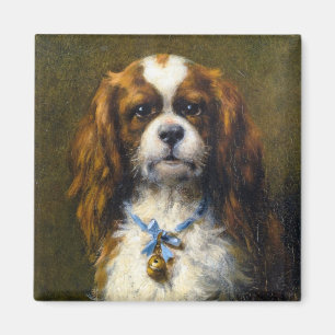 Imán Un perro de aguas de rey Charles con Blue Ribbon