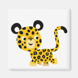 Imán Un Personalizado agudo sonriente Leopard Magnet