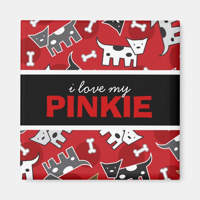 Imán Un Personalizado divertido encontró perros con per (Frente)