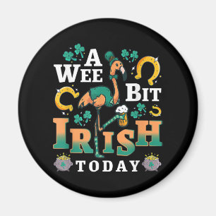 Imán Un poco irlandés hoy Flamingo Del Día De San Pat