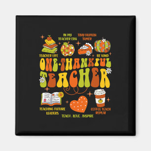 Imán Un profesor agradecido retro Groovy Thanksgi