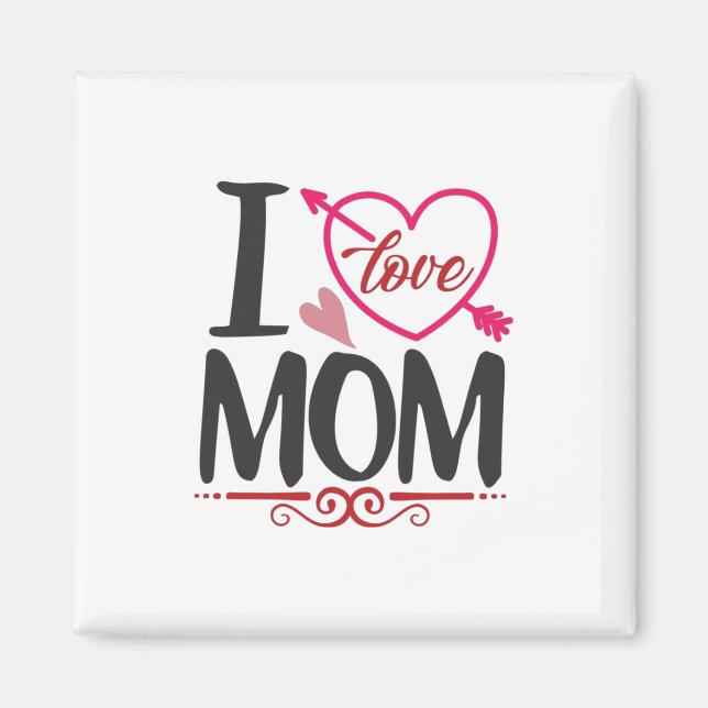 Imán Un regalo de pareja que amo a mamá (Frente)