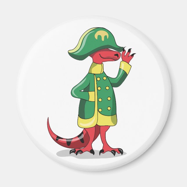 Imán Un Rex De Tyrannosaur Personalizado Vestido Como N (Frente)