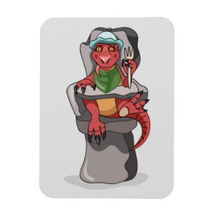 Imán Un Rex Tyrannosaurus De Bebé Sentado En Una Alta S