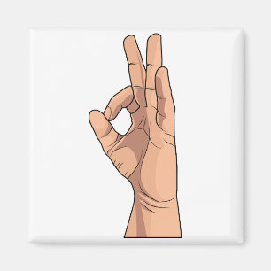 Imán Un Rótulo ACEPTABLE y gestos de la mano del ~