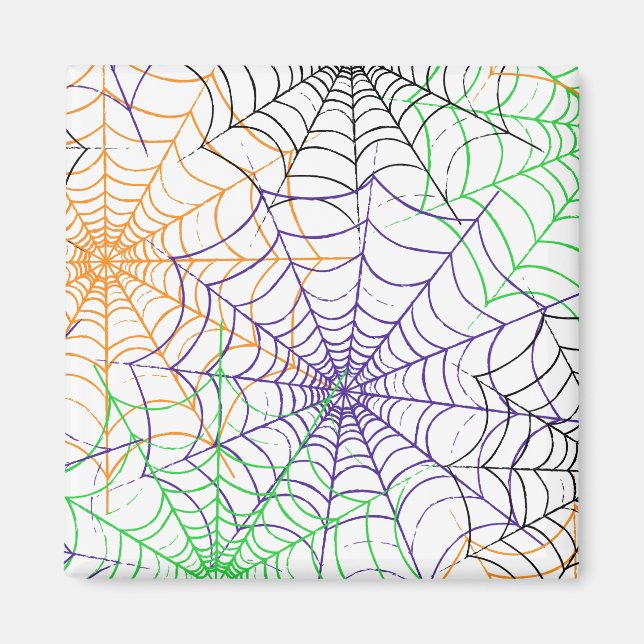 Imán Un simple patrón web de araña de Halloween (Frente)