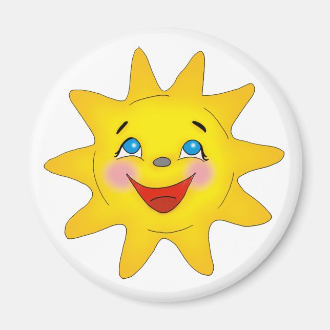 Imán Un sol sonriente lindo (Frente)