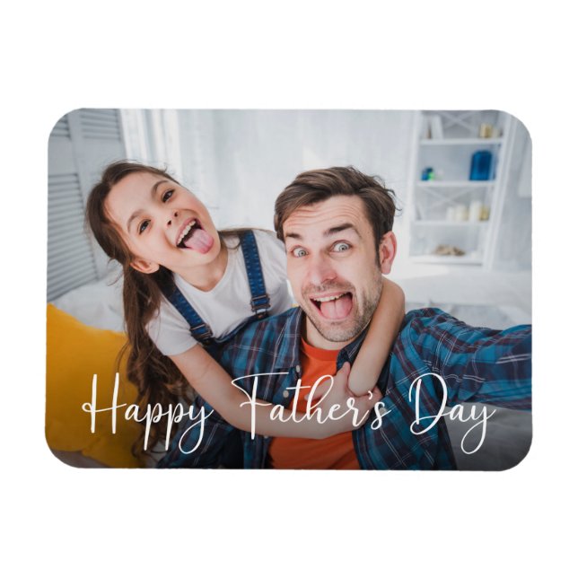 Imán Un solo foto feliz día del padre (Horizontal)