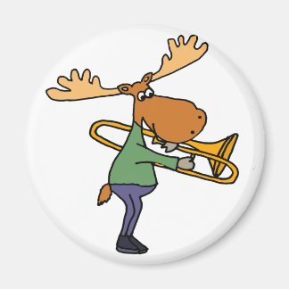 Imán Un suave y gracioso alce tocando arte trombónico
