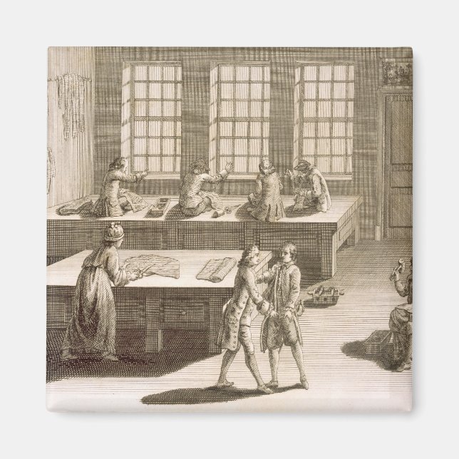 Imán Un taller de sastre, de la 'Encyclopedie des Sc (Frente)