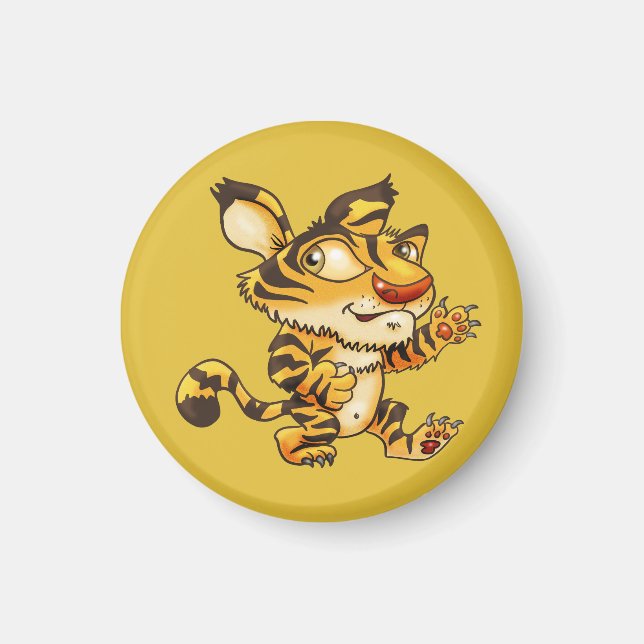 Imán Un tigre Personalizado amistoso (Frente)