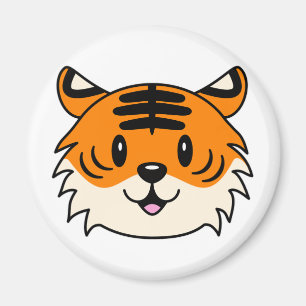 Imán Un tigre Personalizado sonriente y agudo